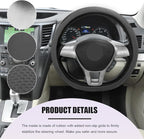 Car Steering Wheel Cover, Leather Breathable Ice Silk Auto Wheel Wrap with Anti-Slip Lining, Scratch-Resistant Elastic Protector Fit for 14.5-15 Inch Steering Wheels (Gray)
