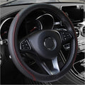 Leather Steering Wheel Cover,Anti Slip Car Steering Wheel Cover for Car Decorations & Steering Wheel Protections,Universal 15Inch Wheel Cover Car Interior Accessories for Men & Women (Black+Red)