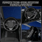 Ventilated Heart-Shaped Steering Wheel Cover with Anti-Slip Leather Grip. Compatible with Ford, Toyota, Honda, Nissan, and Chevrolet Vehicles for 14.5-15.2 inch Round Steering Wheels.