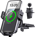 Wireless Car Charger, Auto-Clamping Car Mount 15W/10W/7.5W Fast Charging CD Slot Air Vent Car Phone Mount Fit for iPhone 16 15/14/13/13 Pro/12 Pro Max/12 pro/12/11 Series, Samsung Galaxy Series
