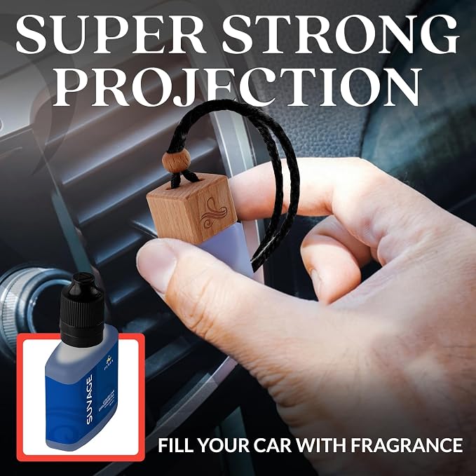 Solvère Gift Set with Refill Bottle | Automotive Air Fresheners with Solvère Fragrance | Strong Car Perfume | Odor Eliminating Car Air Fresheners by