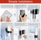 Cup Dispenser, Pull Type Wall Mount Cup Holder, Water Cooler Cup Dispenser Fits 7oz - 12oz Cups for Home Office Hospital Cups Organizer, Adhesive Paste or Screw Install (Black, Large)
