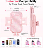 Pink Phone Holder for Your Car [ Sturdy & Secure ] Air Vent Phone Mount for Car Hands Free Easy Clamp Cradle in Vehicle for iPhone Samsung Android Smartphone, Pink Car Accessories