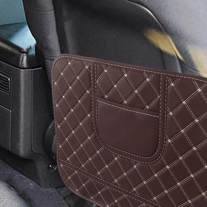 Car Seat Kick Protector Pad 17.32X13.77 Inch Back Mat with Storage Pocket Anti-Kick Backseat Protector for Kids Auto Interior