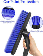 42.5 Inch Car Scraper Snow Brush, 12.6 Inch Large Brush Head with Ice Scraper for Window Windshield, Portable Snow Scraper for SUV Truck Vehicle RV Auto - Blue