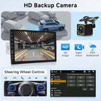 Single Din Car Stereo with Wireless Carplay & Android Auto-9 Inch IPS Touch Screen Radio with Bluetooth GPS, Mirror Link, FM Radio,SWC/USB/DSP+ Backup Camera