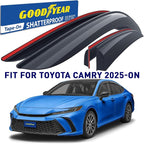 Goodyear Shatterproof Window Deflectors for Toyota Camry 2025-2026 Sedan, Tape-on Rain Guards, Window Visors, Vent Deflector Visor, Car Accessories, 4 pcs. - GY008946