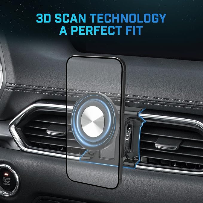Magnetic Car Cell Phone Holder for Mazda CX-5 2017-2025 Accessories, CX5 Phone Mount for 4-7 Inch Phones, Mobile Stand with 2 Options iPhone Mag Safe & Clip-in