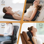 Back Massager with Heat, Shiatsu Chair Cushion for Lower Back | Upper & Lower Back 2-Level Heat, 16 Nodes Bidirectional Deep Kneading, Removable Washable Cover, Universal Fit for Mom, Dad