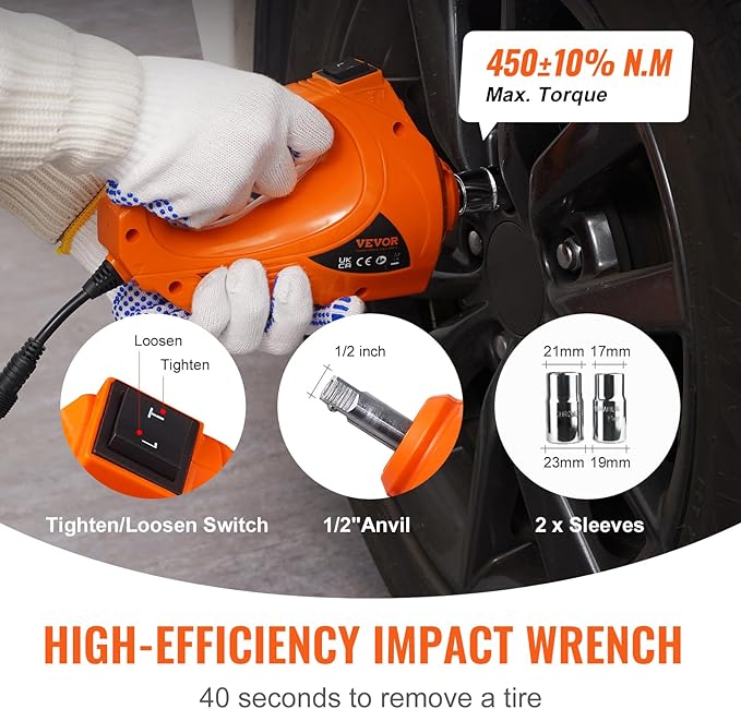 Electric Car Jack 5 Ton with Electric Impact Wrench & Inflator Pump | 12V 11023 lbs Hydraulic Floor Jack, Portable Tire Changing Kit, with LED Light, for SUV Sedan Truck, Garage Repair Tool