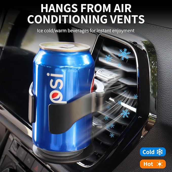 Cup Holder for Car, Cup Holder Expander for Car Air Vents, Car Ashtray Holder, Suitable for Cars and Trucks with Horizontal Blade Vents (1PCS)