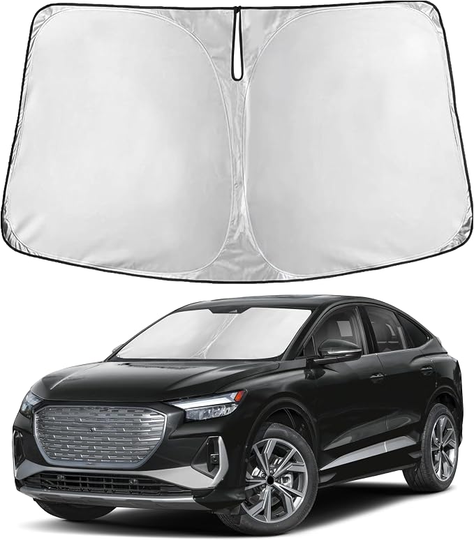Windshield Sunshade Compatible for Audi Q4 e-tron, Sportback 2022-2024 2025 2026, Sun Visor for Front Windshield & Window Sun Shade Cover, UV Heat Blocker & Protector, Car Accessories