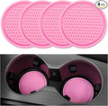 Car Cup Coaster, 4PCS Universal Non-Slip Cup Holders Embedded in Ornaments Coaster, Car Interior Accessories, Pink