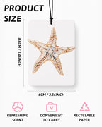 Coastal Beach Car Air Freshener 4 Pcs Coconut Scented, Ocean Starfish Conch Seashell Coral Car Accessories Mirror Decor for Women, Beach Hanging Air Freshener for Cars Closet Drawer Books