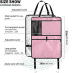 Pink Car Seat Organizer for Kids Backseat Kick Mat with Adjustable Strap Back of Seat Protectors for Cars Vehicle SUV 1 Pcs
