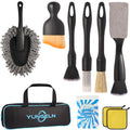 Car Detailing Brush Kit with Detail Brushes,Car Interior Detailing Brushe,Car Dust Brush,Cleaning Gel,Car Interior Cleaning Tool for Truck SUV Car Accessories