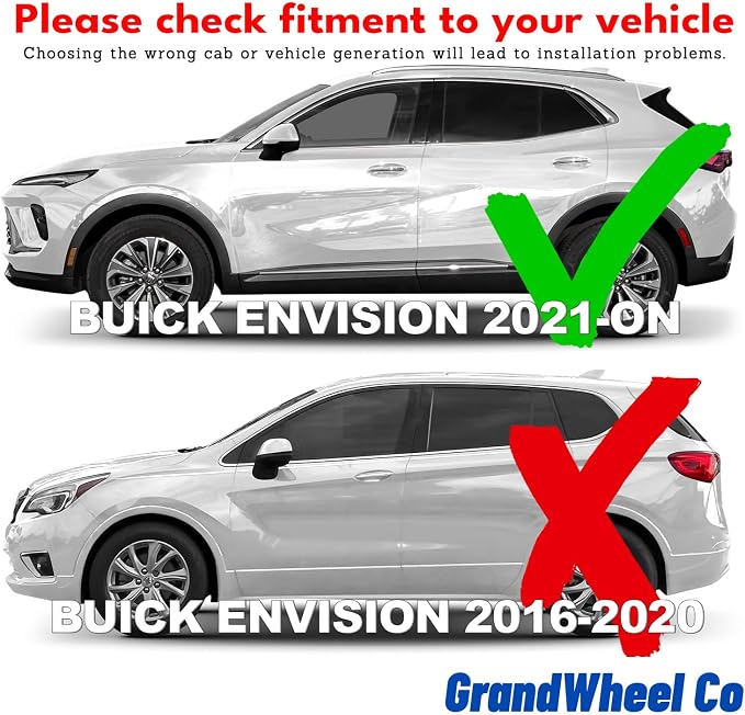 GrandWheel Window Deflectors Smoke Tinted in-Channel Side Window Vent Visor Deflectors Rain Guards Compatible with Buick Envision 2021-2026 - 4 pcs. GW1047