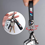 Car Tire Valve Stem Caps and Car Keychain Combo Compatible with BMW M M2 M4 M5 M6 M8 X1 X2 X3 X5 X6 M135i M240i Z4 328i X7 Keyring for Men and Women Family Present Car Accessories