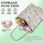 Car Trash Can, Cute Car Trash Bag, Hanging Car Organizer and Storage Bag, Trash Bin for Car Accessories, Vehicle, Travelling, Camping Cute Pink Flamingos