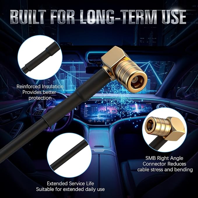 23FT Satellite Radio Antenna Compatible with Sirius XM, Magnetic Mount, SMB Connector 2320-2345MHz, for Car Receivers, Includes Trim Removal Tool