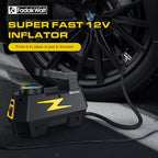 Tire Inflator Portable Air Compressor, 12V DC Car Air Pump with Auto Shutoff, 150 PSI Digital Gauge, LED Light, Metal Valve Connector, Accessories for Cars, Yellow