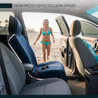 3-in-1 Multipurpose Towel - Bath Towels and Waterproof Car Seat Protector, Absorbent Gym Towel Cover After Workout for Yoga, Swimming, Camping, Beach - Microfiber Cover & Car Accessories - White