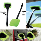 10pcs Car Windshield Cleaning Tool, Windshield Cleaner with 5 Washable and Reusable Microfiber Pads and Extendable Handle, for Auto Glass Wiper (Green（10pcs）)