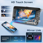 4Core+64G Android 15 Double Din Car Stereo for VW Volkswagen SEAT Skoda Jetta Golf Polo Wireless Carplay Android Auto, 7 Inch VW Radio With GPS, WiFi, Bluetooth, FM, EQ,Backup Camera, Double USB Ports