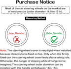 Steering Wheel Cover, Gray White Leather Steering Wheel Cover 14.5-15 Inch Non-Slip Breathable Microfiber Car Steering Wheel Covers for Men Women