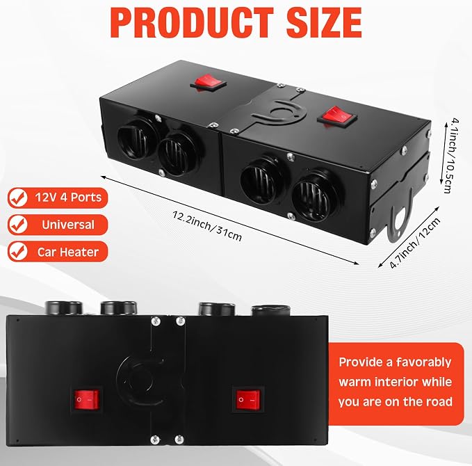 500w Car Heater 12 Volt Camping Heaters Windshield Heater Kit Window Defogger Defroster for Winter Automobile Windscreen Car Camper (12v)