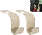 Car Headrest Hooks (4-Pack) — Leather Seat-Back Organizer Hangers