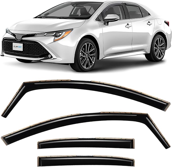 in-Channel Incredibly Durable Rain Guards for Toyota Corolla 2020-2026 Sedan, Original Window Deflectors, Vent Window Visors, Vent Deflector, 4 pcs. - 620374