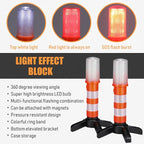 8 Pack Road Flares Emergency Kit LED Roadside Warning Lights Bright Red Highway Flares Lights for Vehicles Road Safety Strobe with Magnetic Bases Detachable Stands Storage for Car Truck