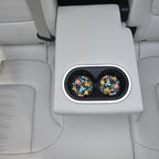 Absorbent Car Coasters 2 Pack for Cup Holders, 2.56" Ceramic Stone & Non-Scratch Cork Base Drink Coasters(Flowers 1)
