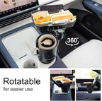 Car Large Cup Holder Expander, 2-in-1 Cupholder Extender with Swivel and Detachable Snack Food Tray Table for Eating, Travel Essentials for Road Trips for Driver. Model B