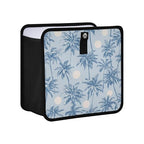 Car Trash Can Organizer Bin with Adjustable Strap for Back Front Seat Console Waterproof Leakproof Collapsible Portable 11 Inch Light Blue Palm Trees and Sun