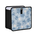 Car Trash Can Organizer Bin with Adjustable Strap for Back Front Seat Console Waterproof Leakproof Collapsible Portable 8.66 Inch Light Blue Palm Trees and Sun