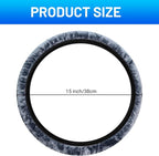 Elastic Long Microfiber Plush Steering Wheel Cover for Winter Warm, Universal 15 inch, Anti-Slip, Odorless, Gray