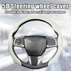 Mandark Car Steering Wheel Cover, Suede Sport Vehicle Steer Wheel Protector Fitting 15 Inch, Non-Slip Comfortable Automotive Interior Decoration Accessories, Universal for Most Cars (Beige)