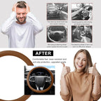 Car Steering Wheel Cover, 13 to 14.17 inches Anti-Slip Silicone Steering Wheel Protector, Soft Flexible Shock-Absorbent Steering Wheel Protective Cover for Most Car Models (Brown)