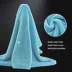 The Liquid8r - Absorbent 70/30 Blend Microfiber Drying Towel for Cars, Trucks, SUVs, Safe for Detailing + Scratch Free, Twist Loop, 1100gsm, 26.8in x 36.2in, Aqua Blue-MT037