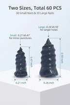 63 PCS Tire Repair Rubber Nails Kit with 2 Tubes of Black Tire Sealant Glue, Screw in Tire Plugs Set for Cars Motorcycles Trucks