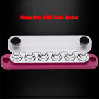 6 x M8 (5/16") Studs Power Distribution Block Bus Bar 12V, 5.9" HD 200A Marine BusBar Battery Distribution Block W/Cover for Car Boat Solar (Red)