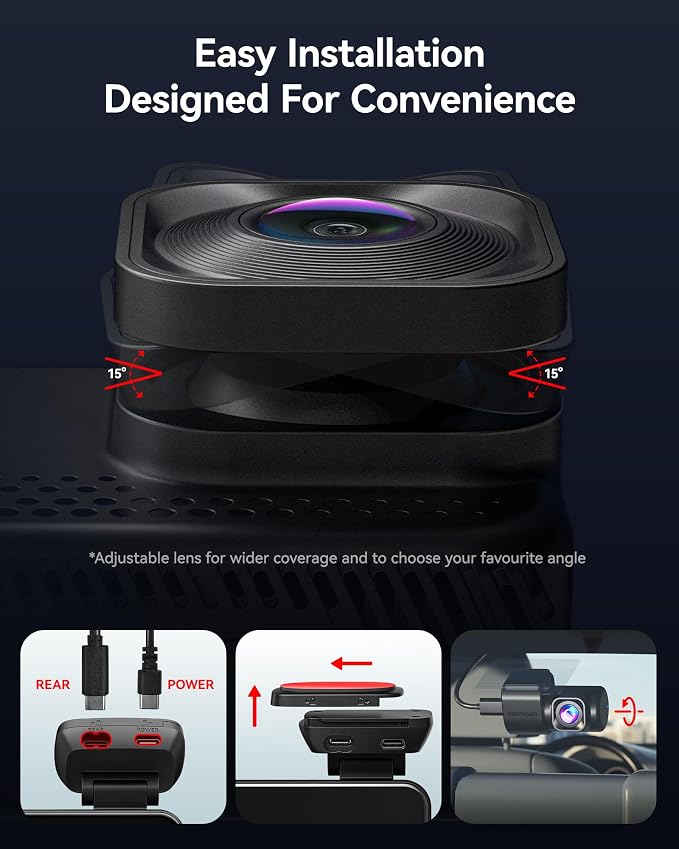 VC70 4K+2.5K Dash Cam Front and Rear, 8MP STARVIS 2 IMX678 Sensor, Dual HDR Hyper Night Clarity, 5.8GHz WiFi 6, 30MB/S Fast Download, Dash Camera with 24H Parking Monitor, 128G Card Included