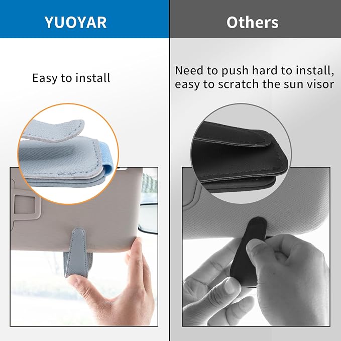 2 Packs Magnetic Sunglass Holder for Car Visor (Blue) | Magnetic Interior Car Accessories
