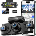 4K 360° Dash Cam, 4-Channel Car Camera Front and Rear Cabin & Sides with GPS, WiFi, Night Vision, 24H Parking Mode, Anti Vandalism for Truckers, Uber, Lyft, Rideshare & Delivery Drivers