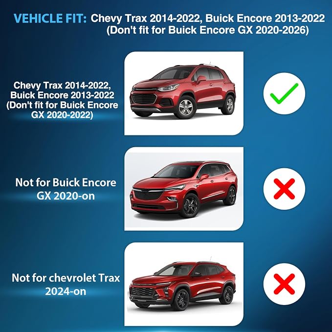 in-Channel Window Visors for 2015-2022 Chevrolet Chevy Trax 4-Door SUV, Smoke Rain Guards Vent Deflectors, Fits LS LT Premier, 4PCS