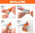 115PCS Lever Wire Connectors Nuts Kit 28-12AWG Inline Electrical Terminal 2 3 4 5 Port Assortment Quick Disconnect Push in Wires Connectors for Solid Stranded Wiring Projects