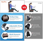 Lumbar Support Pillow for Car, Car Seat Back Support for Driving | Memory Foam Car Lumbar Support for Driving Seat, Car Back Cushion, Adjustable Straps, Lower Back Pillow, PU Leather, Brown