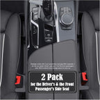 Car Seat Gap Filler Organizer, Auto Side Seat Gap Storage Box for Your Cars, Trucks 2 Pack, Universal Car Accessories Gap Filler Organizer to Fill the Gap Space Between the Console and Seats, Black